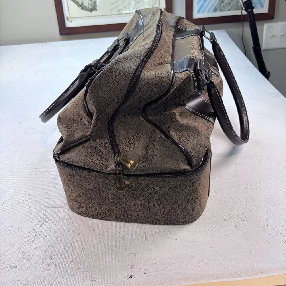 Sovrano Golf Over Night Bag: Double Decker Duffle W/ Shoe Compartment Brown